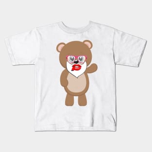 BEAR IN RED LEPS ART Kids T-Shirt